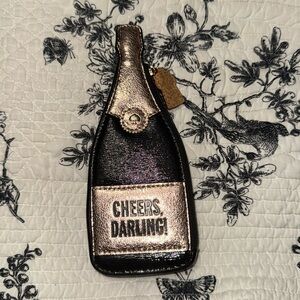 Kate Spade champagne Cheers Darling! novelty coin purse